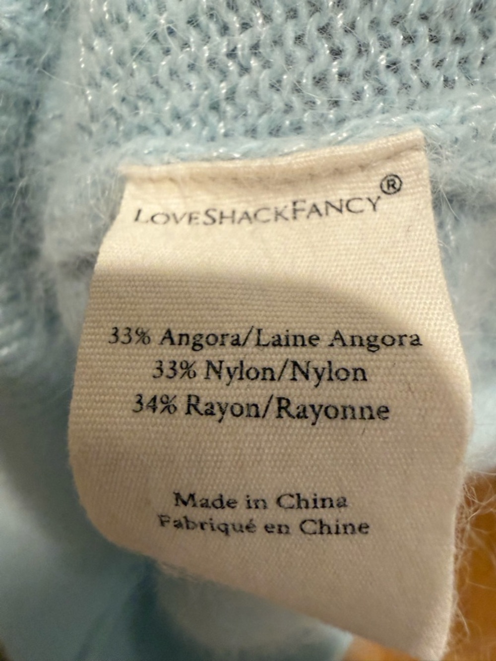LoveShackFancy Powder Blue Ruffle-Trim Knit Sweater - Picture 6 of 6